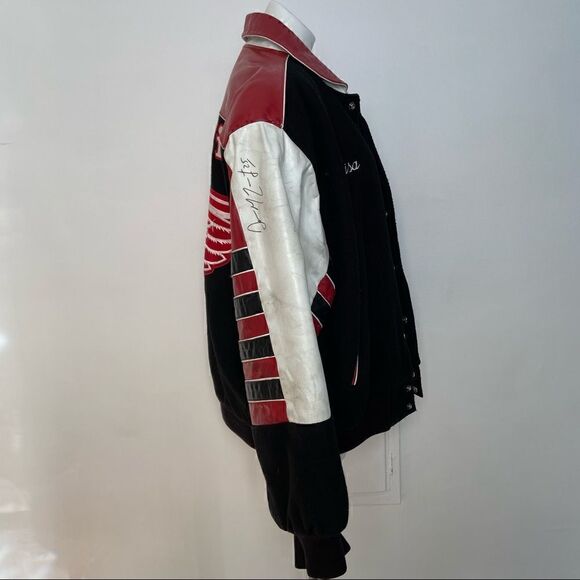 Retro Leather Red Wings Varsity Jacket 1995 Signed - Picture 7 of 16